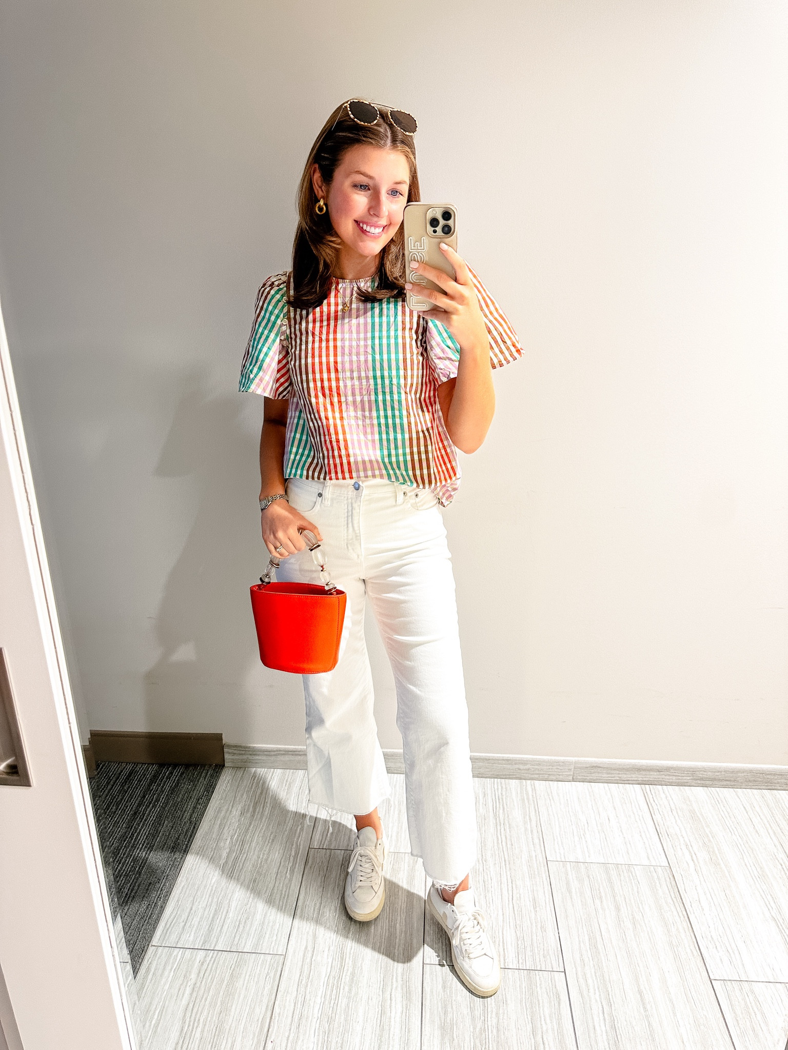 OOTD today! Wearing an XS in top and 2 in jeans! Jeans are old from J.Crew Factory. Code LOUISERTR at rent the runway!

OOTD // casual outfit // golf tournament outfit inspo // golf tournament // 

#LTKSeasonal #LTKstyletip