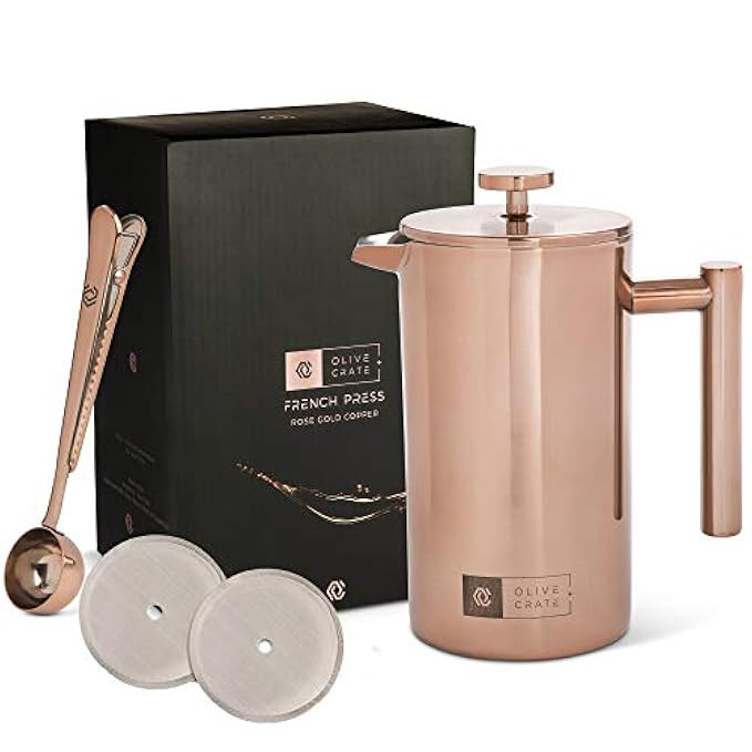 Copper French Press Coffee Maker Kit, Measuring Spoon and Clip - Portable, Manual Coffee Makers - Do | Amazon (US)