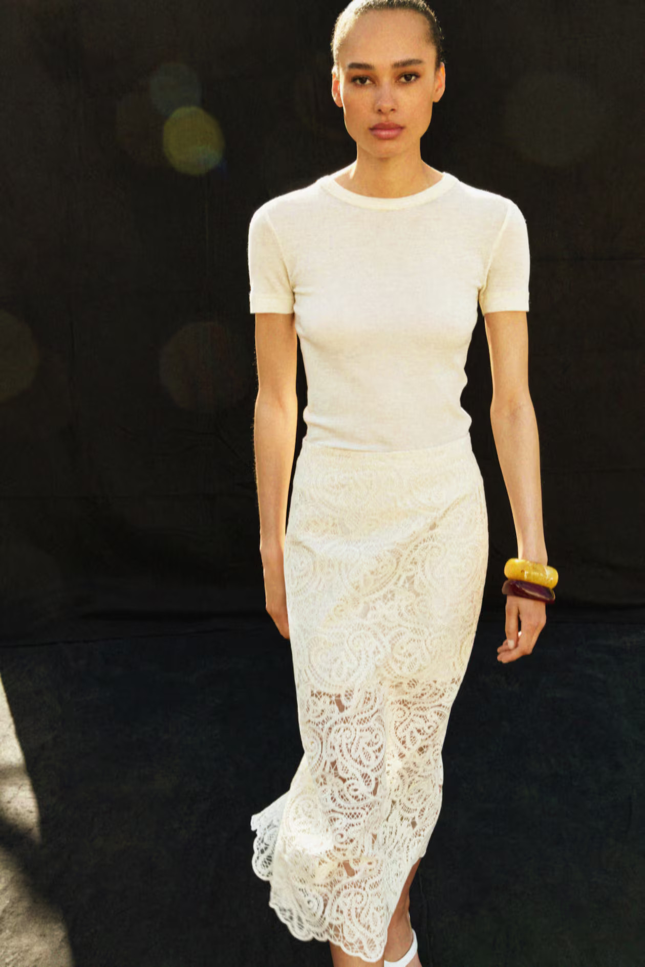 Women's White Lace pencil skirt | H&M GB | H&M (UK, MY, IN, SG, PH, TW, HK)