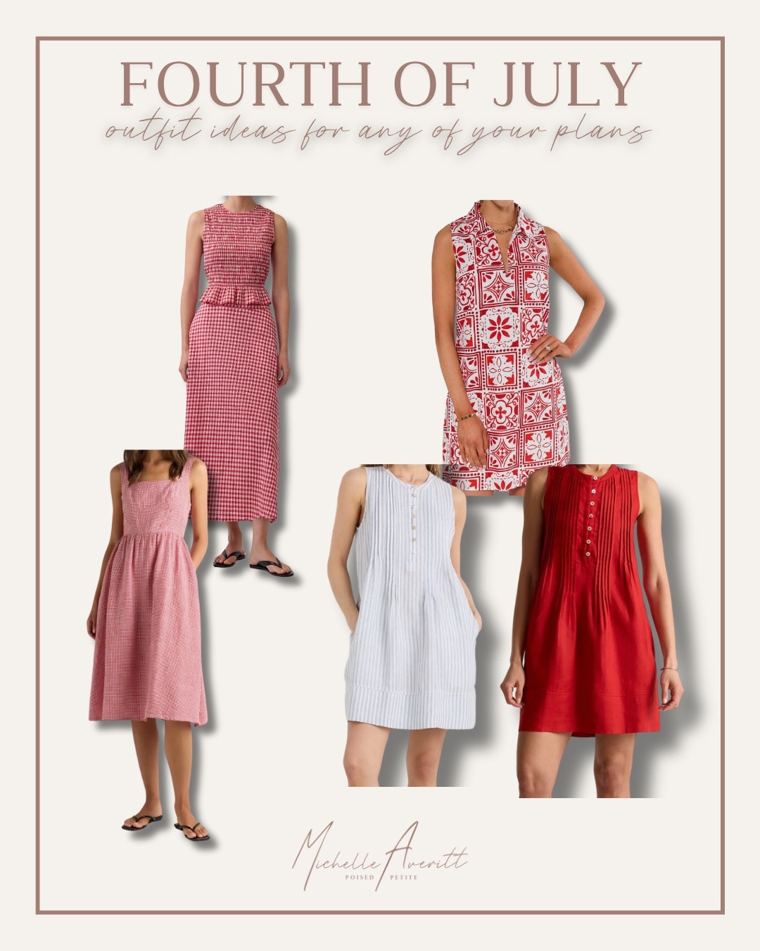 When it comes to Fourth of July outfits, I’m all about pieces that feel lightweight, effortless, and easy to wear all day long!

Casual but cute dresses are always my favorite, perfect for brunch, backyard parties, fireworks, and everything in between. These are the kinds of looks that keep you comfortable in the summer heat while still feeling polished and put together for whatever plans are on the calendar!

4th of July outfit, fashion over 40, summer style

#LTKOver40 #LTKSeasonal #LTKootd