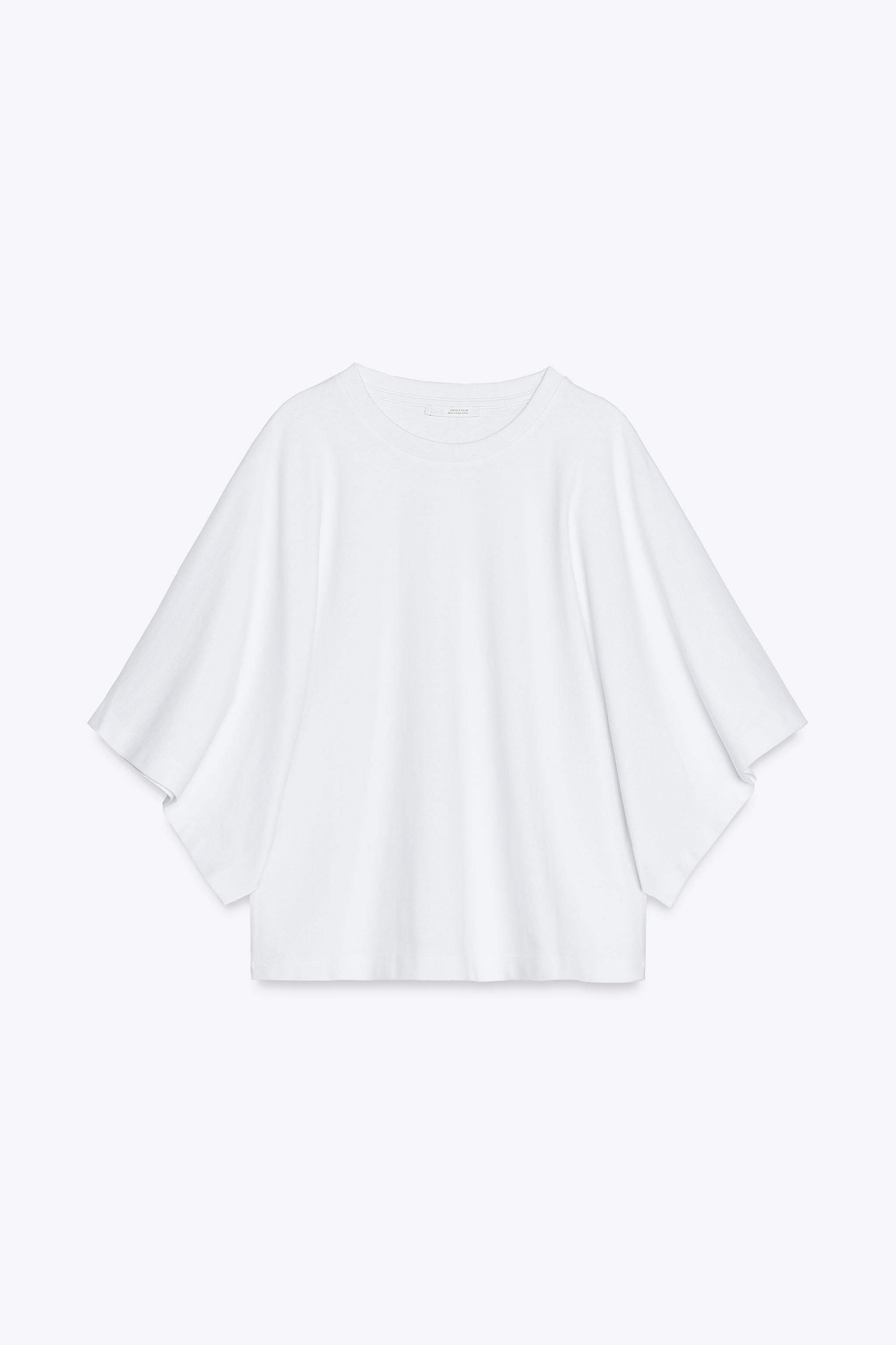 WASHED CAPE SLEEVE T-SHIRT | Zara US