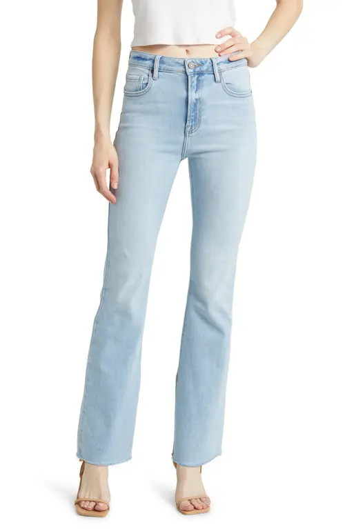HIDDEN JEANS Raw Hem Bootcut Jeans in Light Wash at Nordstrom, Size 25 | Nordstrom