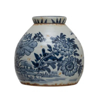 Sonoma Decorative Stoneware Ginger Jar with Flower Prints and Distressed Finish | Wayfair North America