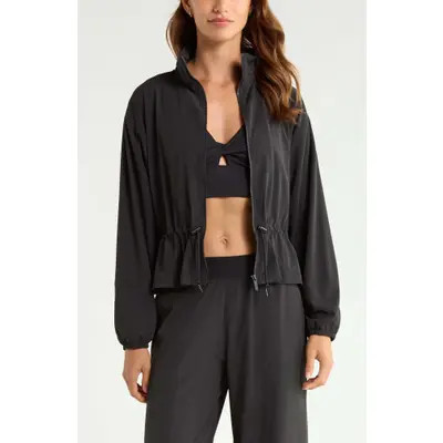 Zella Atlas Jacket with Hidden Hood in Black at Nordstrom, Size X-Small | Nordstrom