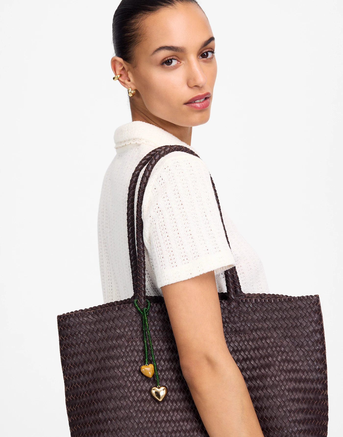 Double Heart Beaded Bag Charm | Madewell