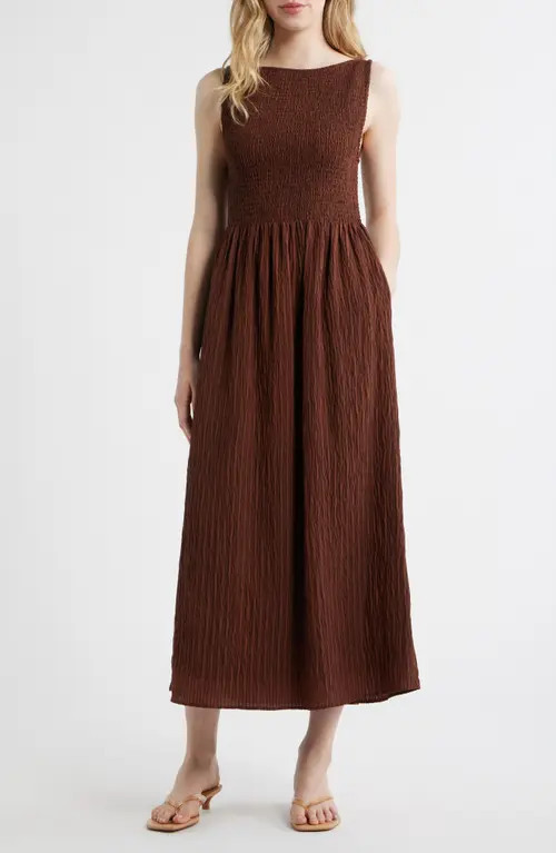 Hill House Home The Cosima Nap® Midi Dress in Chocolate at Nordstrom, Size Small | Nordstrom