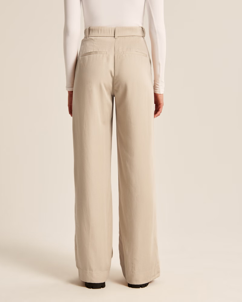Tailored Lightweight Drapey Wide Leg Pants | Abercrombie & Fitch (US)