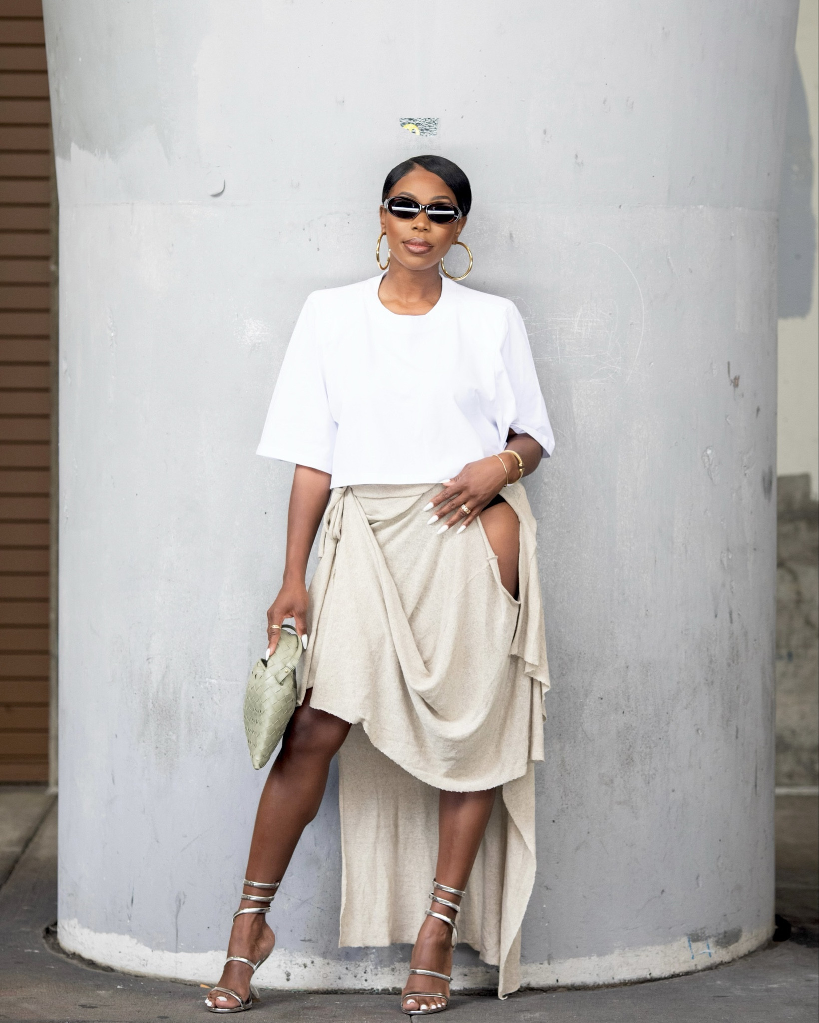 Love the pop of silver that these shoes add to a neutral outfit. This top is old but linked a similar option with the same oversized look.

#LTKStyleTip #LTKNYFW #LTKShoeCrush