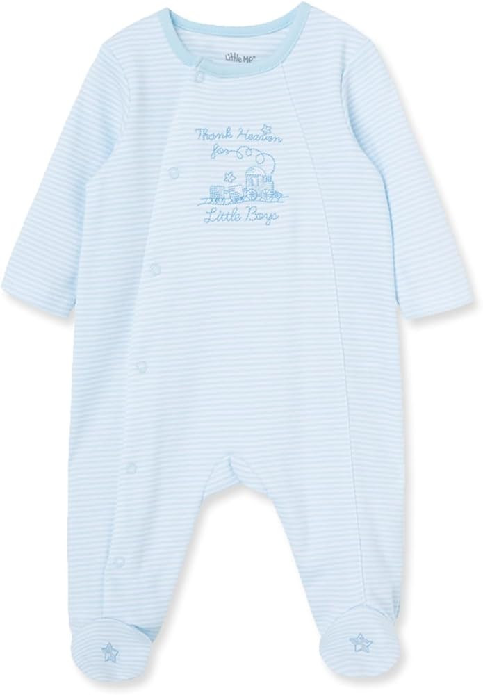 Little Me Clothes for Baby Boys' 100% Cotton Scratch-Free Tag Footie Sleeper, Preemie to 9 Months | Amazon (US)