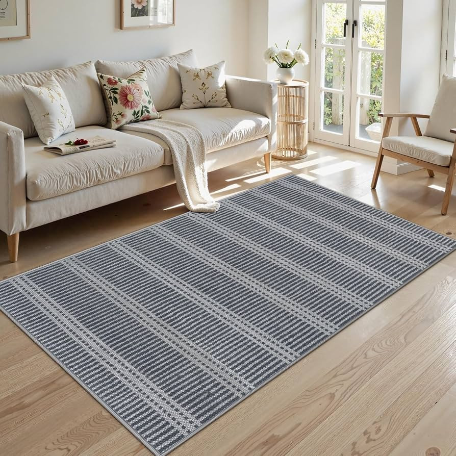 LIVEBOX Easy Jute Indoor Outdoor Rug 3x5 Front Porch, Washable Outdoor Rugs for Entryway, Gray St... | Amazon (US)