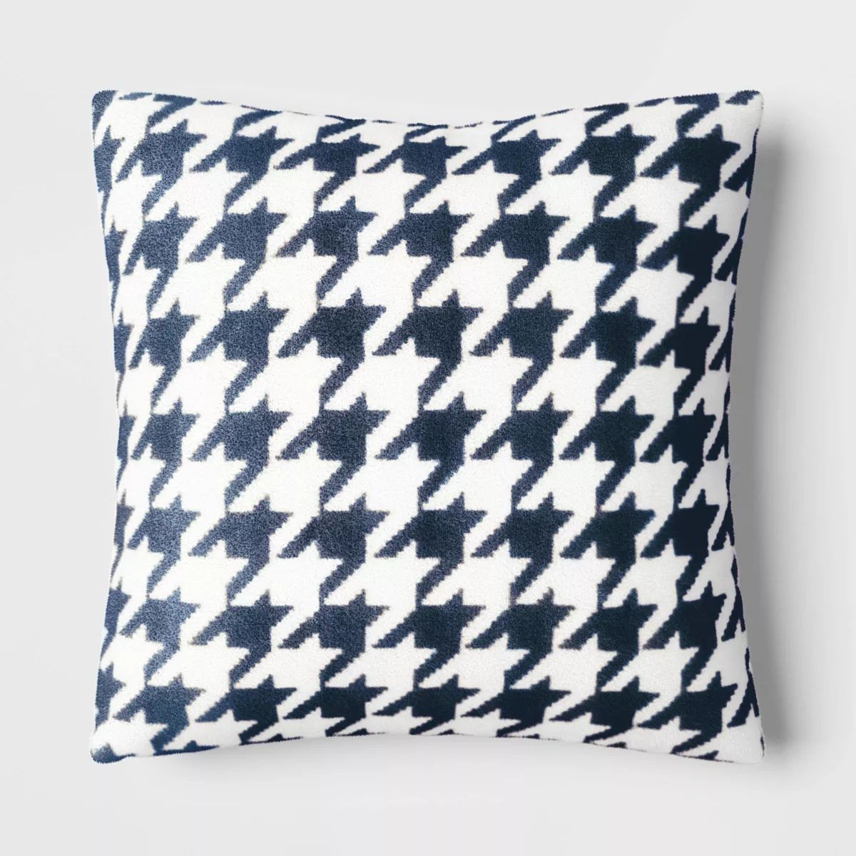 Printed plush Houndstooth Pillow Square Throw Pillow with Faux Shearling Reverse Blue - Threshold... | Target