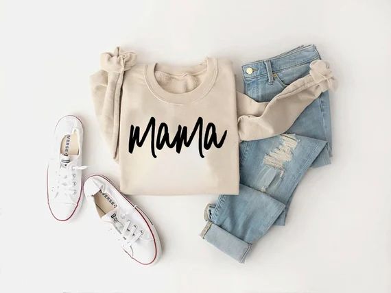 Mama Sweatshirt, Mama Crewneck Sweatshirt Gift, Gift for Mom, Gift For Mama, Mam Sweater | Etsy (US)