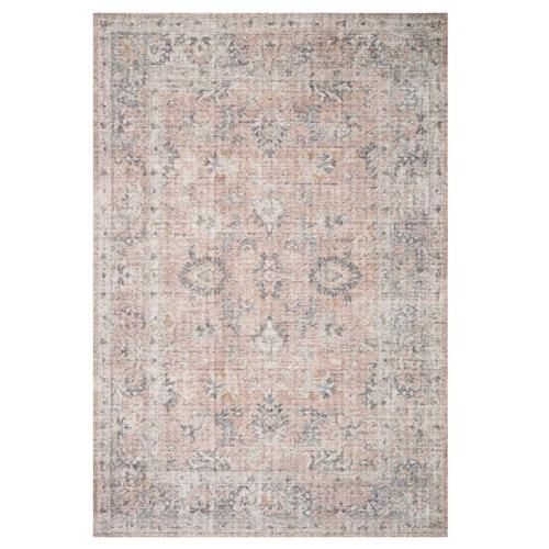 Loloi Skye Global Bazaar Blush Pink Floral Patterned Rug - 3'6"x5'6" | Kathy Kuo Home