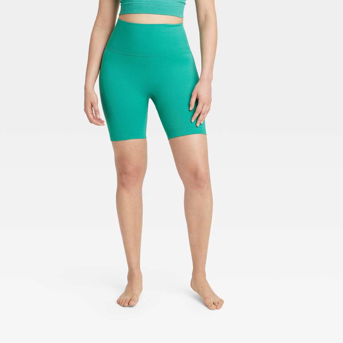 Women's Seamless High-Rise Rib Bike Shorts 6" - All In Motion™ | Target