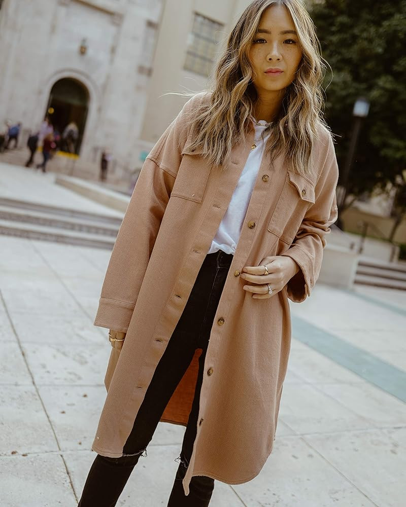 Women's Caramel Loose-Fit Overshirt by @spreadfashion | Amazon (US)