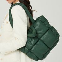 Puffer Tote Bag, Quilted Padded Designer Pillow Puffy Handbag, Women Casual Handbag Shoulder Gift Fo | Etsy (US)