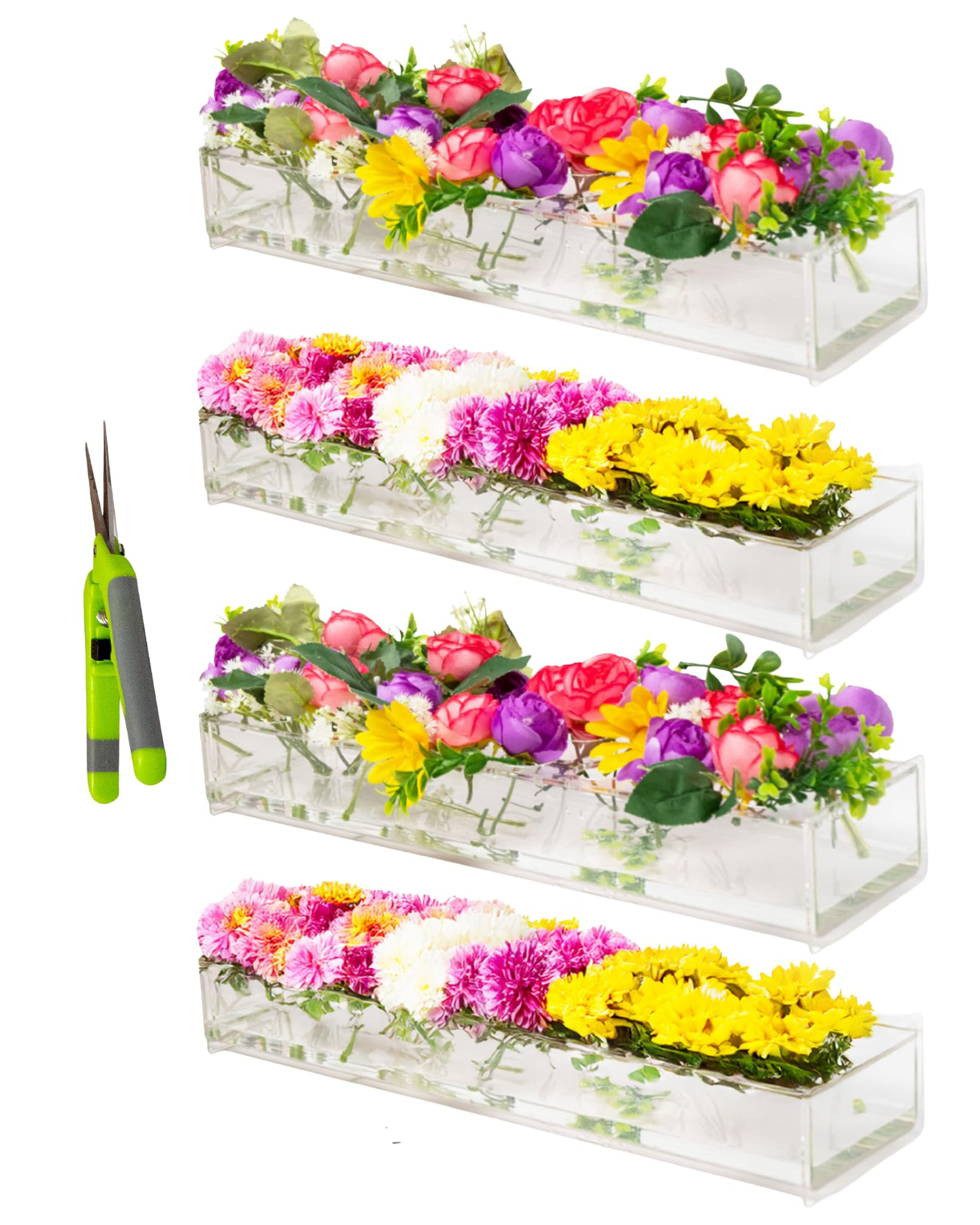 4Pcs Ultra Premium Plastic Vases for Flowers, Flower Arrangement Holder, Dining Table Decor Cente... | Amazon (US)