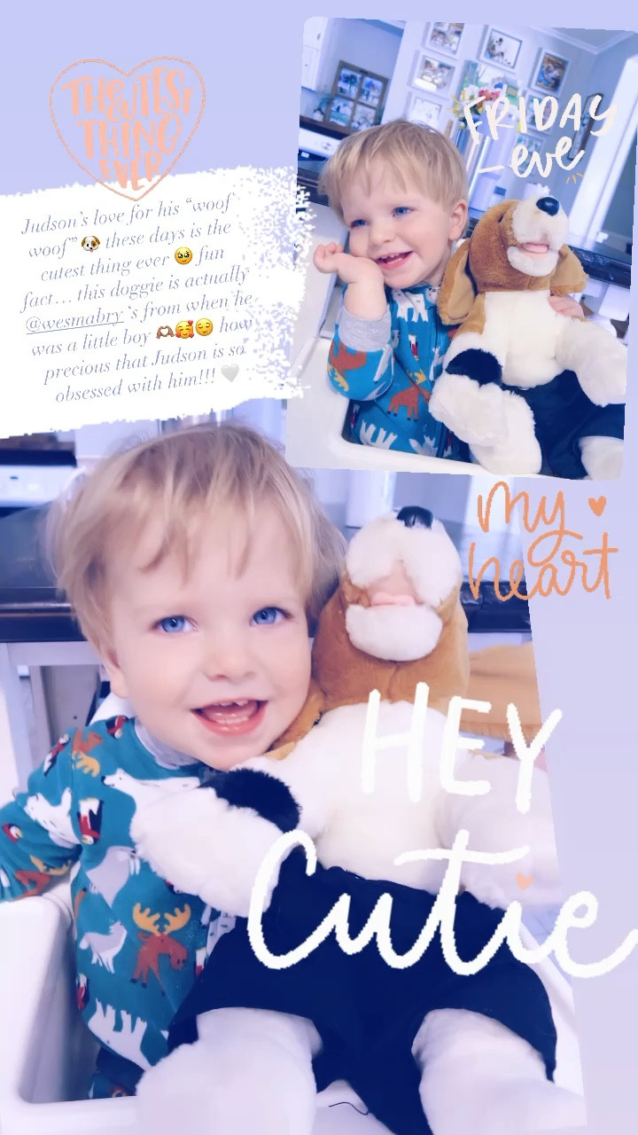 Judson’s love for his “woof woof” 🐶 these days is the cutest thing ever 🥹 fun fact… this doggie is actually @wesmabry ‘s from when he was a little boy 🫶🏽🥰😌 how precious that Judson is so obsessed with him!!! 🤍

#LTKfamily #LTKhome #LTKbaby