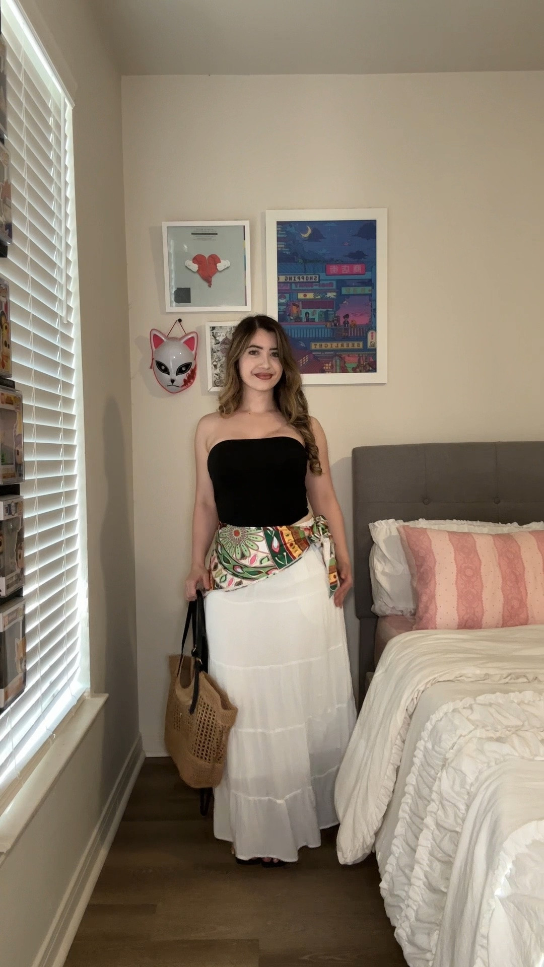 summer maxi skirt outfit