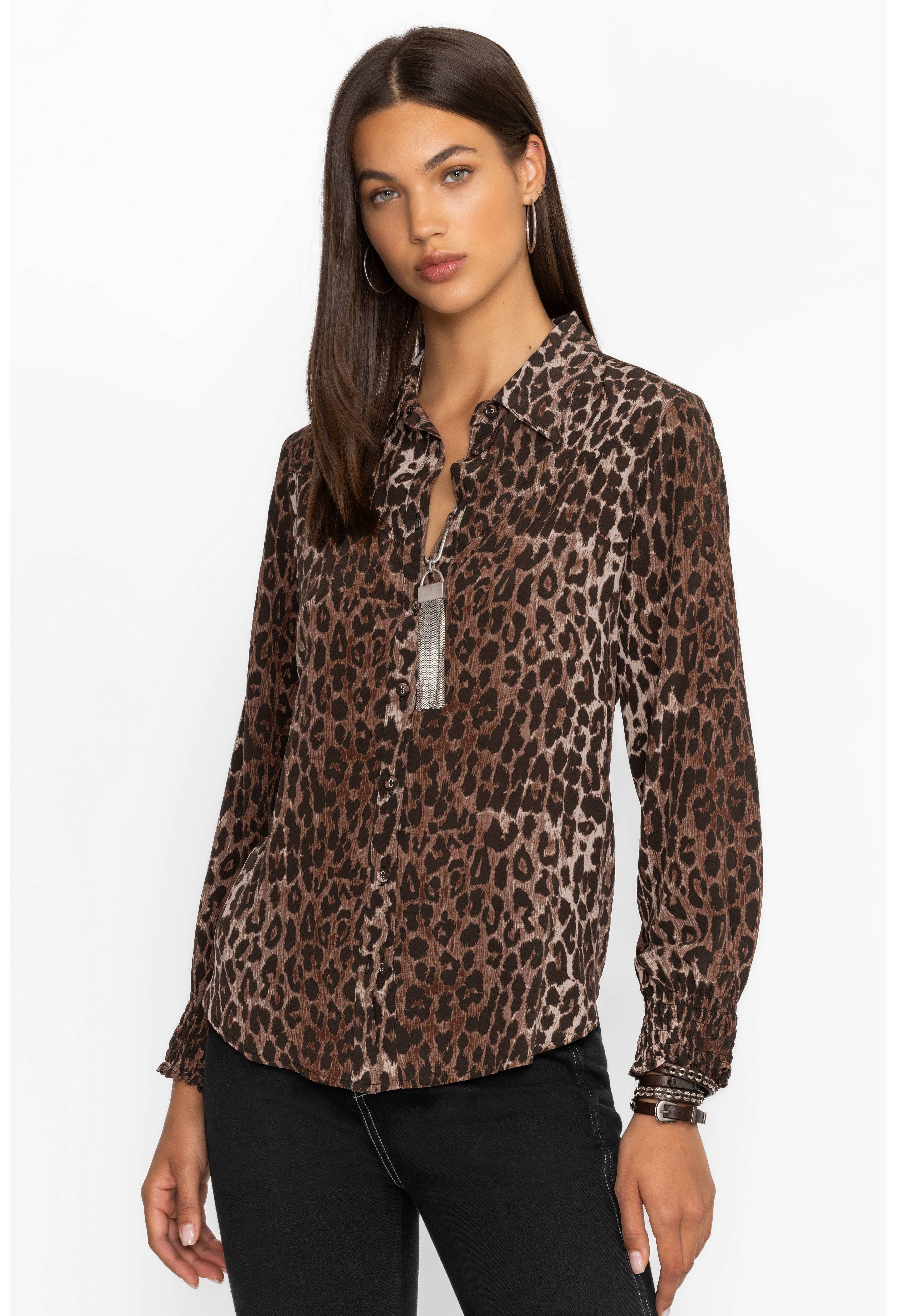 SMOCKED CUFF WESTERN SHIRT | Johnny Was | Johnny Was