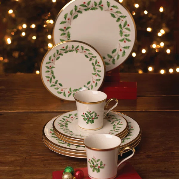 Lenox Holiday Bone China Dinnerware - Set of 12 | Wayfair North America