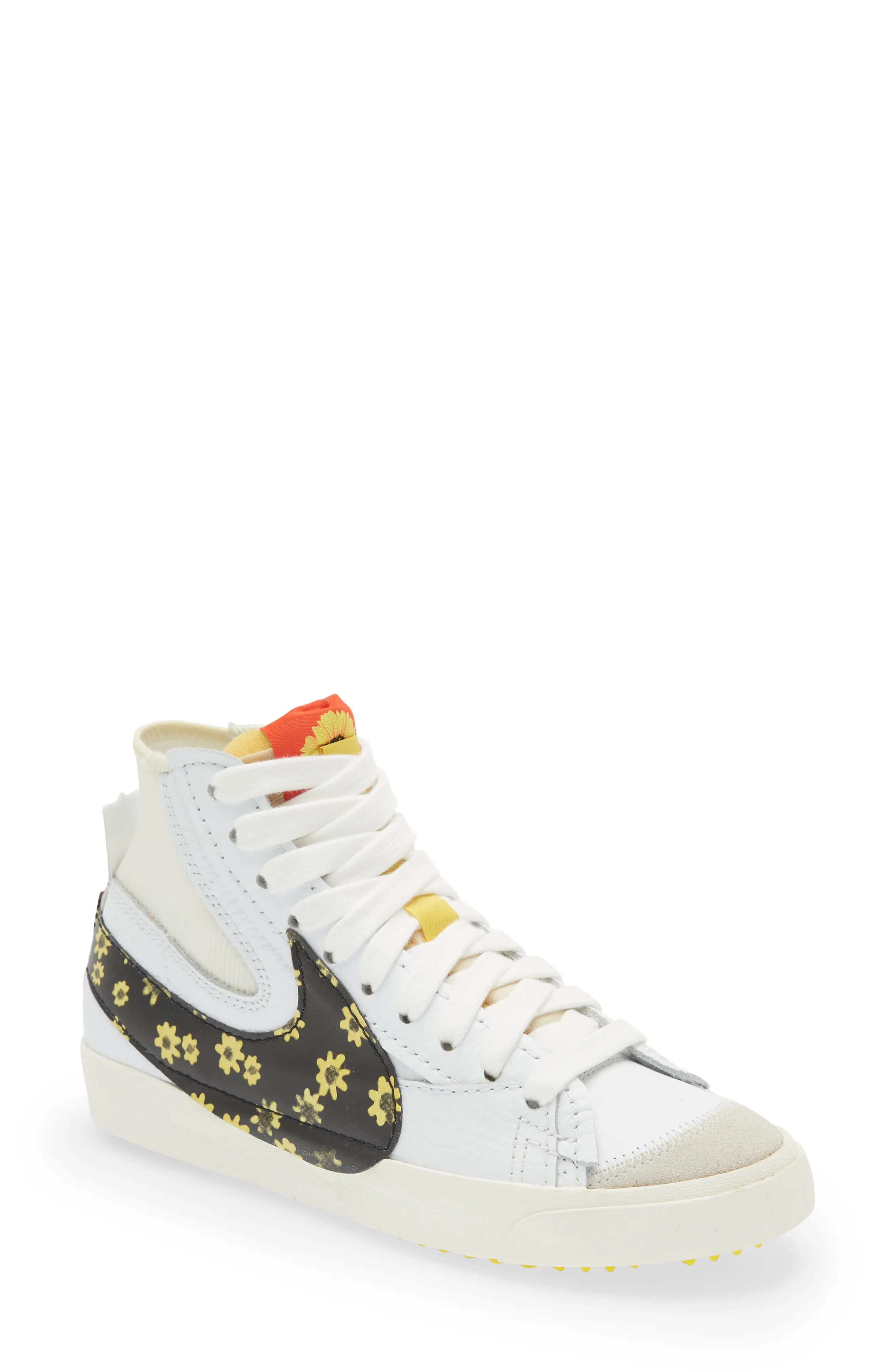 NIKE Blazer Mid '77 Jumbo Floral Sneaker in White/Multi/Habanero Red at Nordstrom, Size 8 | Nordstrom