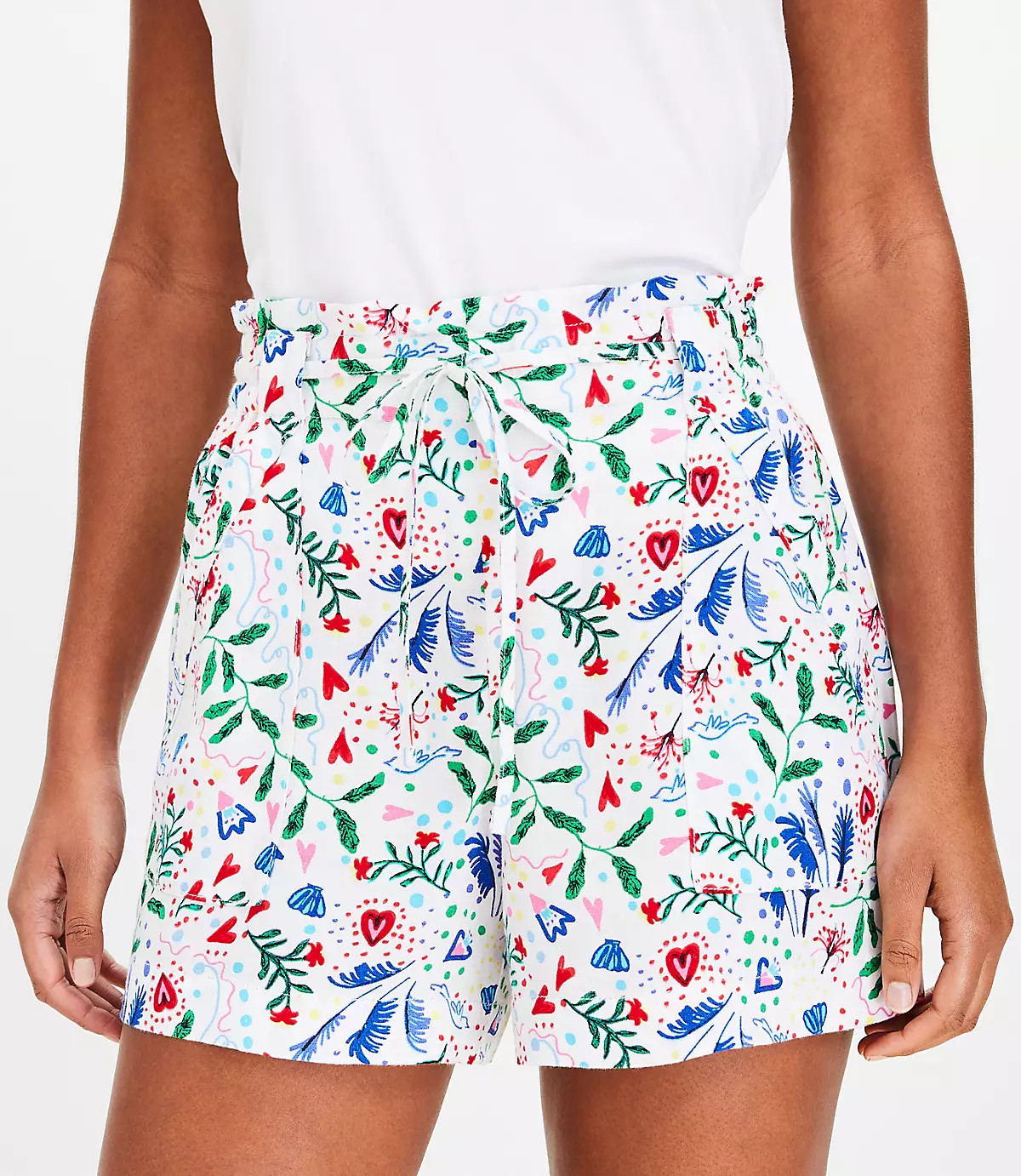 Breezy Shorts in Tropical Linen Blend | LOFT