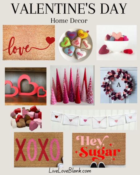 Valentine’s Day home decor…doormat, trees, heart decor, wooden hearts, heart wreath, felt conversation hearts 

#LTKGiftGuide #LTKunder50 #LTKSeasonal