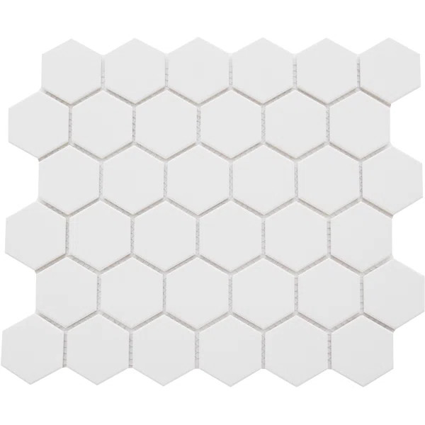 Rezone™ 11" x 13" Porcelain Octagon and Dot Mosaic Wall Tile | Wayfair North America