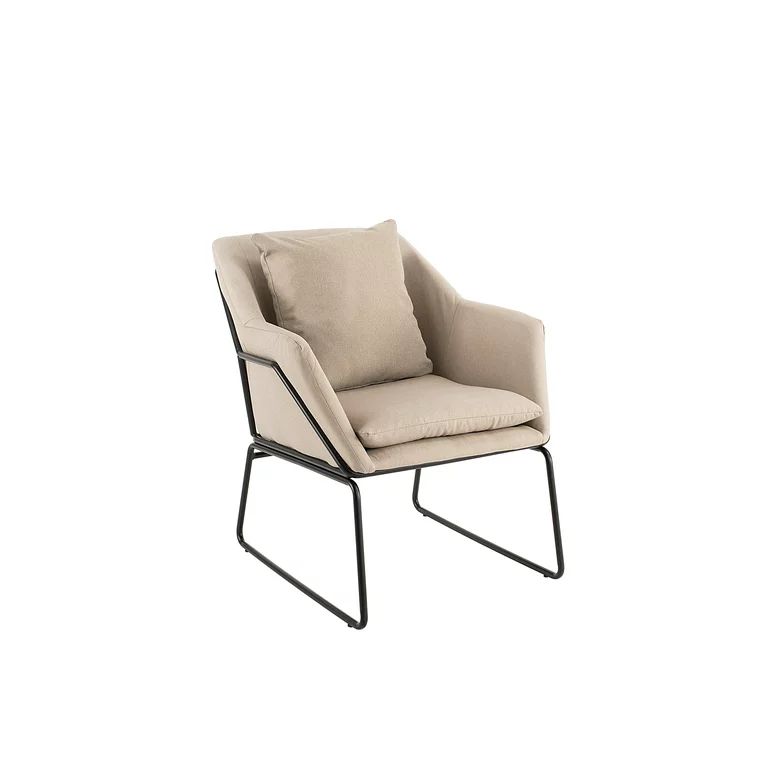 Adore Decor Odile Modern Accent Armchair with Plush Back Cushion, Cream | Walmart (US)