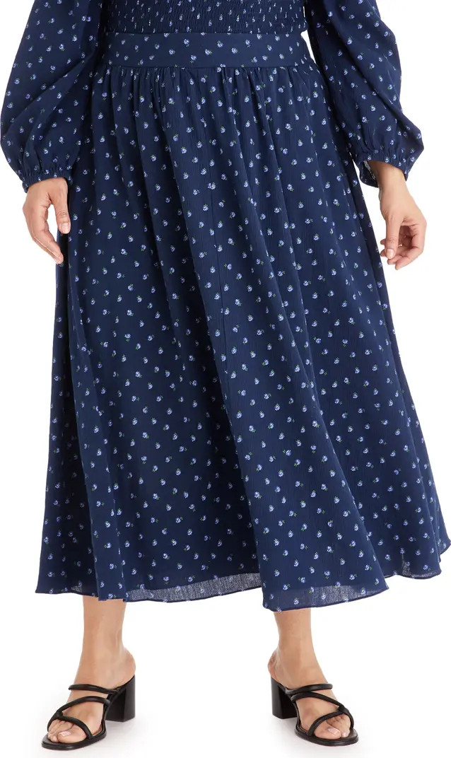 Floral Crinkle Cotton Skirt | Nordstrom