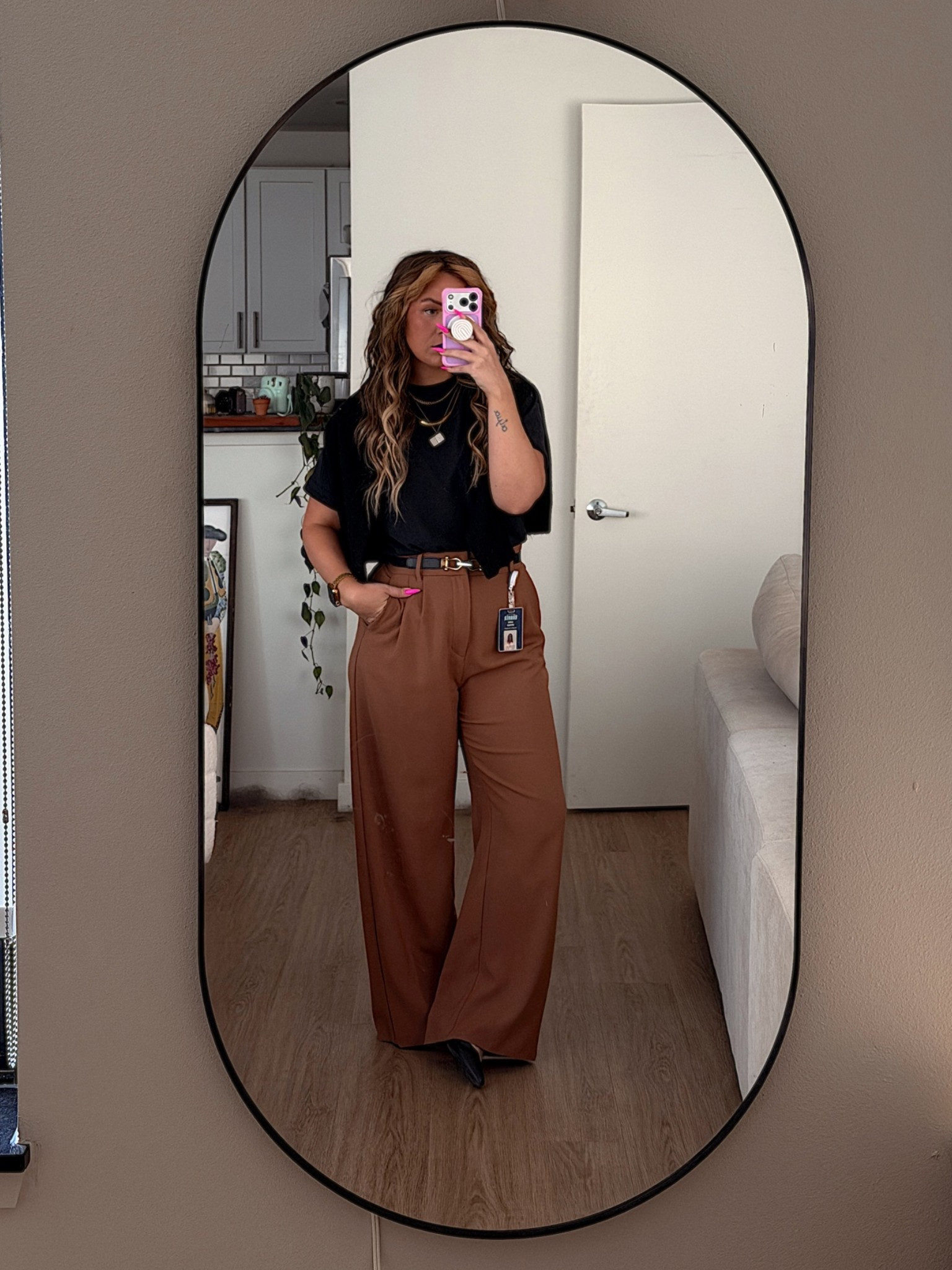 tee and pants - abercrombie 
belt - amazon
heels - lifestride
sweater - h&m

#LTKootd #LTKWorkwear #LTKPetite