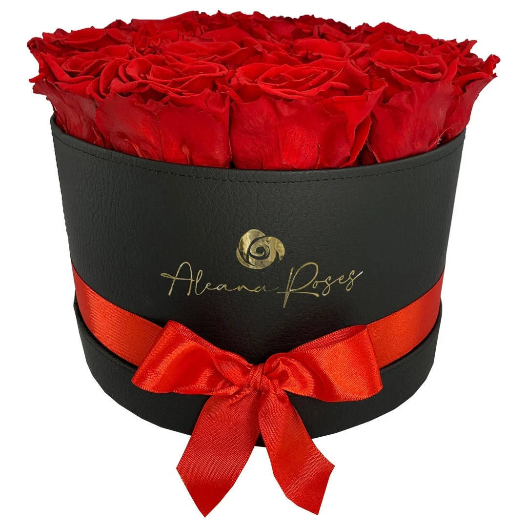 Personalized luxury PU leather bouquet - 24 preserved roses | Etsy (US)