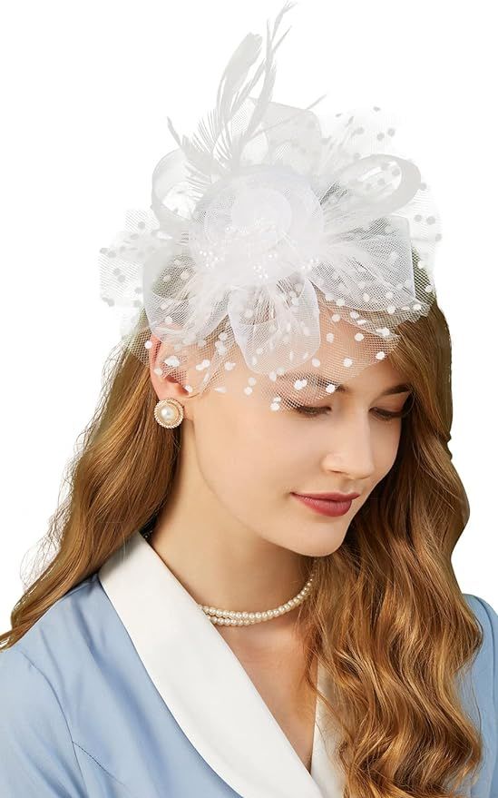 Cizoe Fascinators Hat for Women Tea Party Headband Kentucky Derby Hats Wedding Flower Cocktail Me... | Amazon (US)