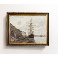 Sailing Ship Painting, Seascape Sea Landscape, Antique Print, Coastal Decor, Seaside Print/P367 | Etsy (US)