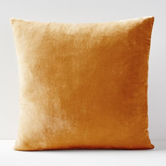Lush Velvet Pillow Cover, 24""x24"", Golden Oak, Set of 2 | West Elm (US)