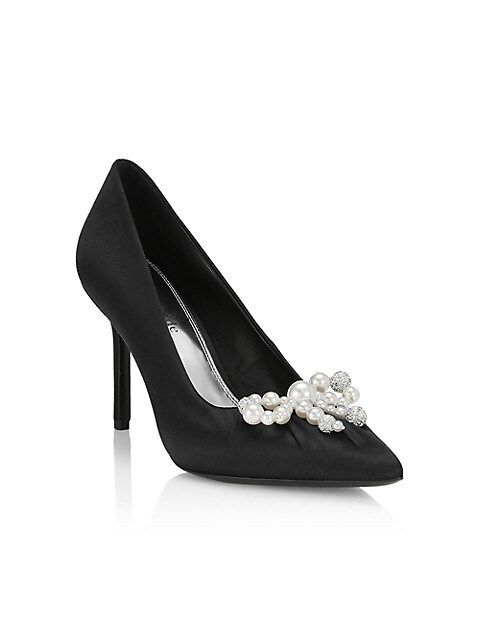 kate spade new york Elodie Embellished Bow Satin Pumps | Saks Fifth Avenue