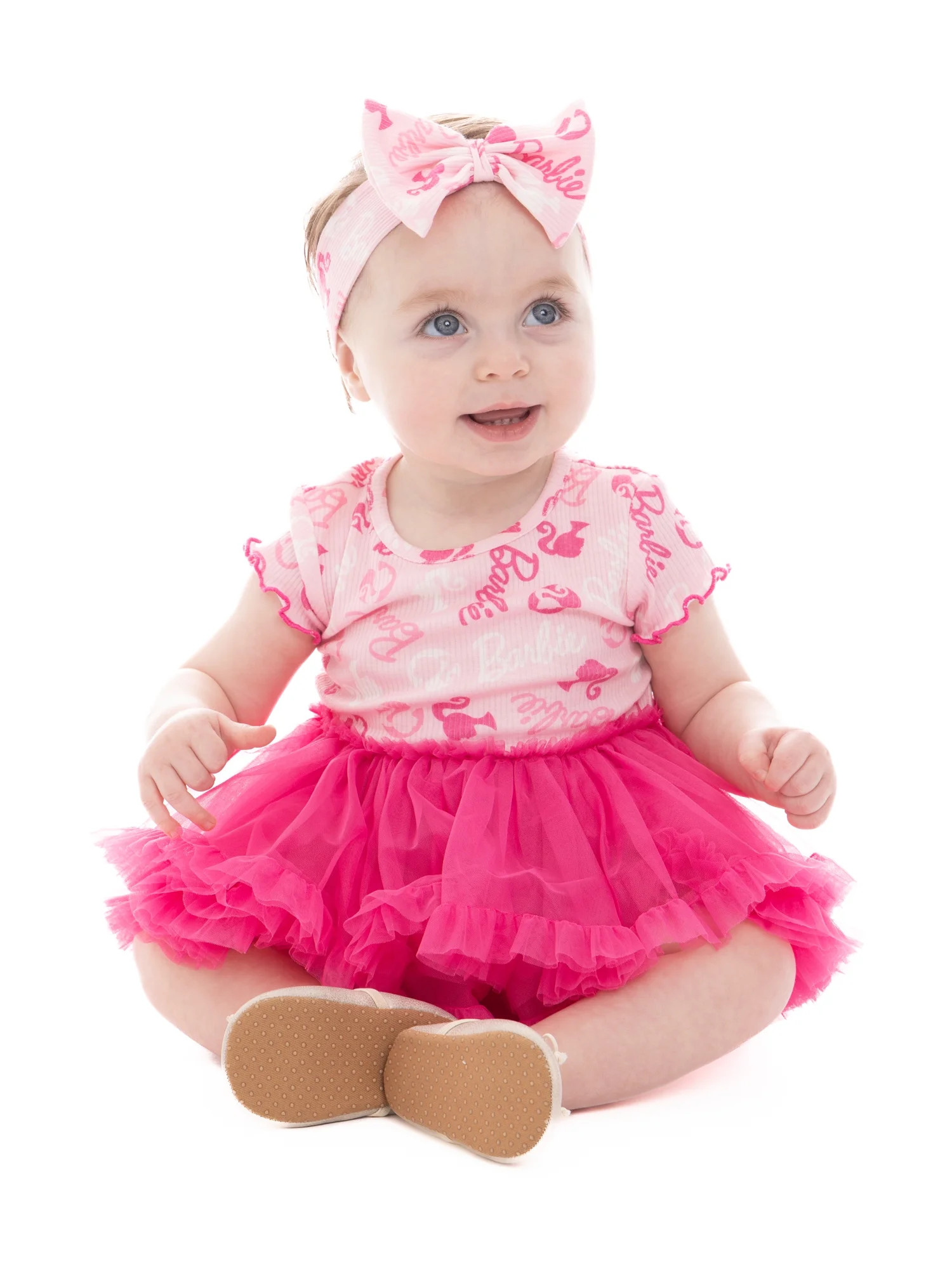 Barbie Baby Girls Printed Tutu Dress with Matching Bow Headband, Sizes 0/3M-24M | Walmart (US)