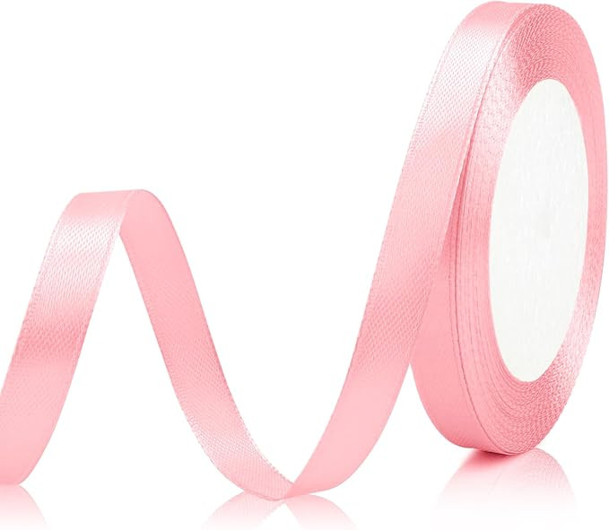 Pink Ribbon 3/8 Inch 25 Yds Light Pink Ribbon for Gift Wrapping Pink Ribbon for Christams Tree Pi... | Amazon (US)
