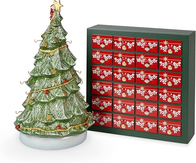 Villeroy & Boch Christmas Memory Advent Calendar Set, Including Tree, 26 Pieces, 43cm, Red | Amazon (US)