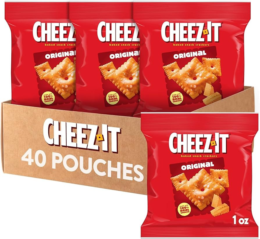 Cheez-It Cheese Crackers, Baked Snack Crackers, Lunch Snacks, Original (40 Packs) | Amazon (US)
