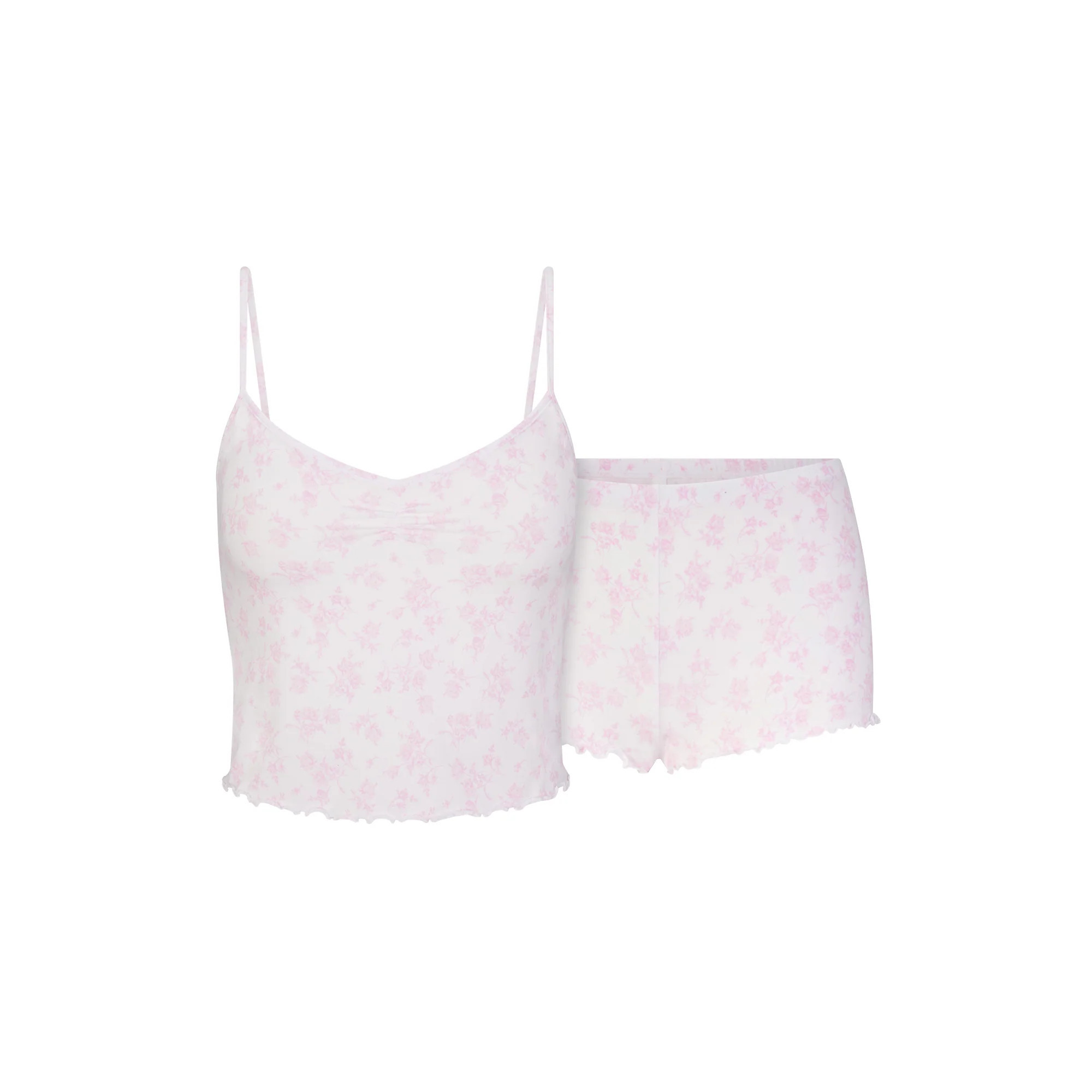 SKIMS Sleep Cami Top Set Snow Delicate Floral Print | White | Small | SKIMS (US)