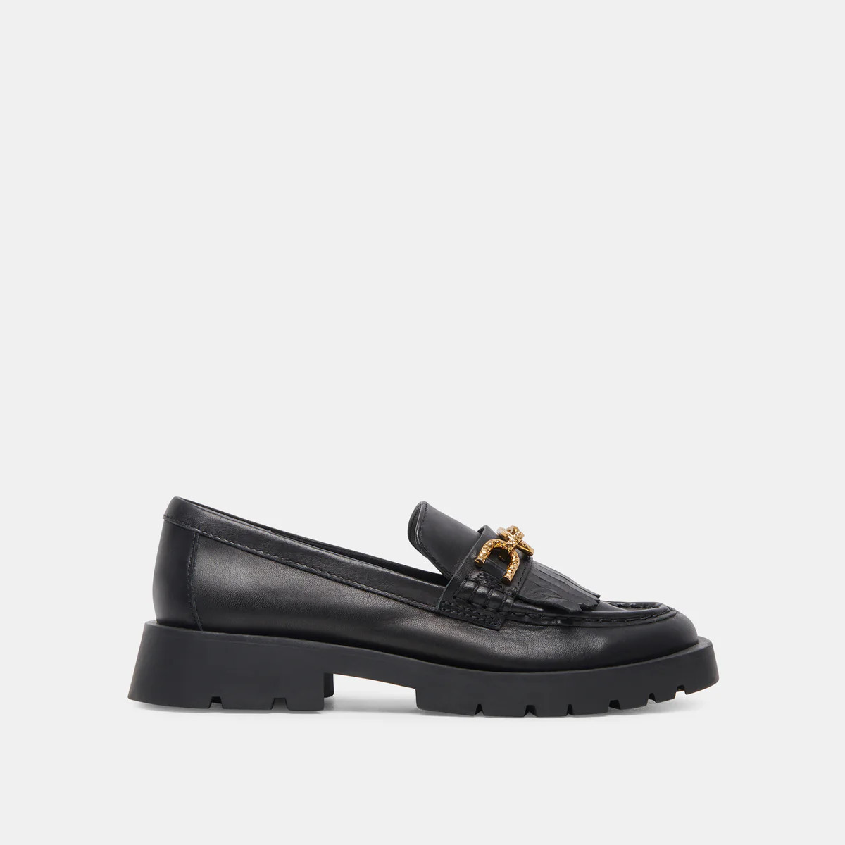 ERNA FLATS BLACK LEATHER | DolceVita.com