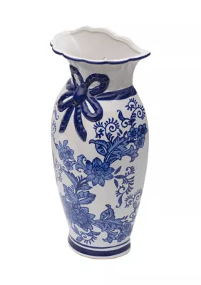 Mikasa Ceramic Blue Floral Wall Vase | Belk