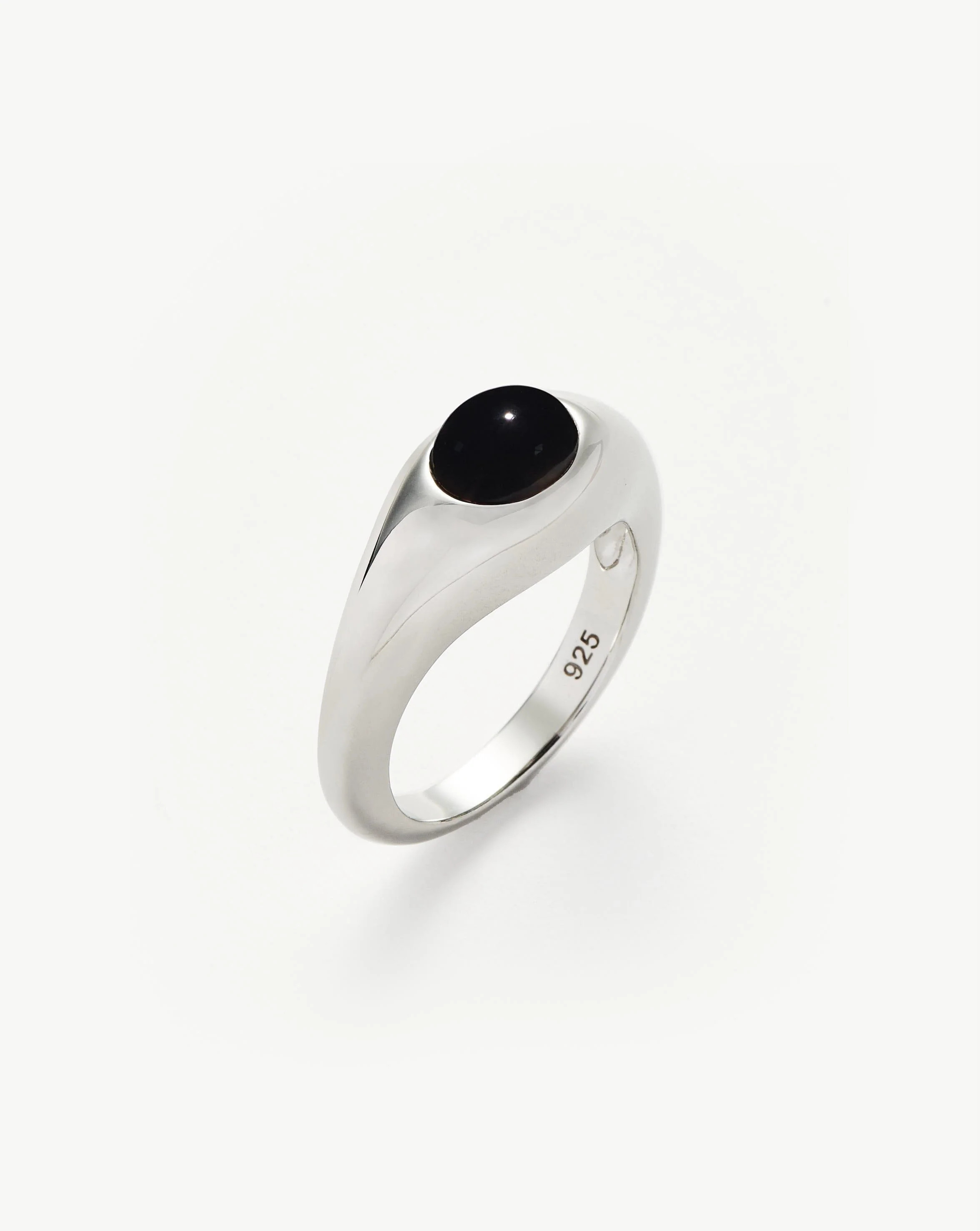 Savi Sculptural Gemstone Stacking Ring | Sterling Silver/Black Onyx | Missoma US