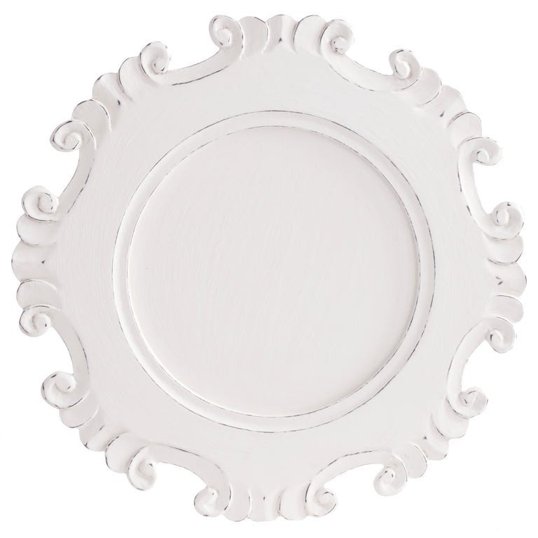Carved White Charger Plate | Pier 1 Imports