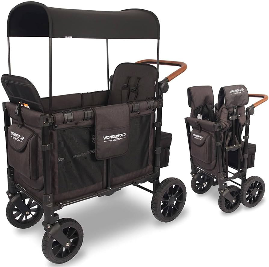 WONDERFOLD W2 Luxe Double Stroller Wagon Featuring 2 High Face-to-Face Seats with Magnetic Buckle... | Amazon (US)