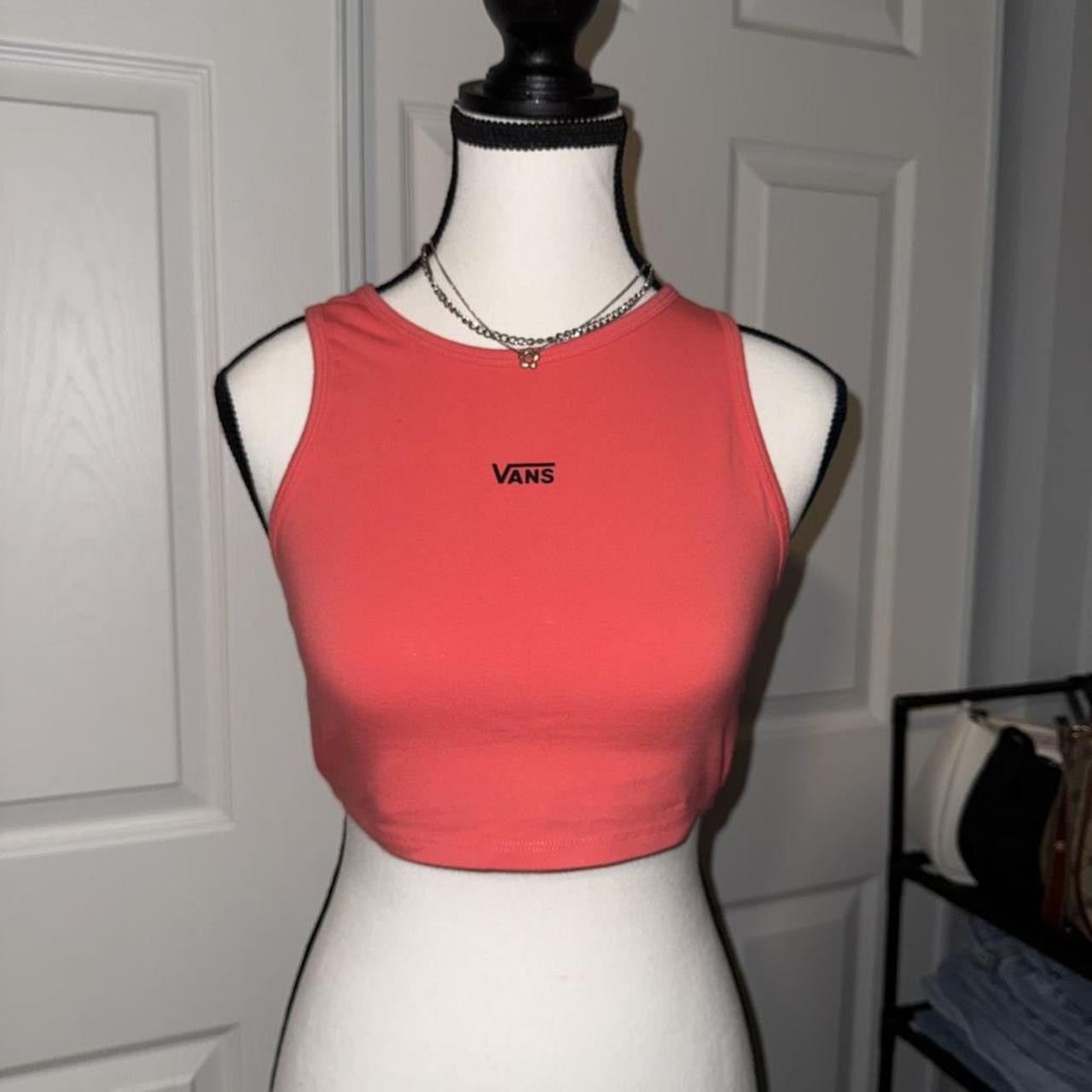 Vans Women's Crop top - Pink/Red - XS | Depop US