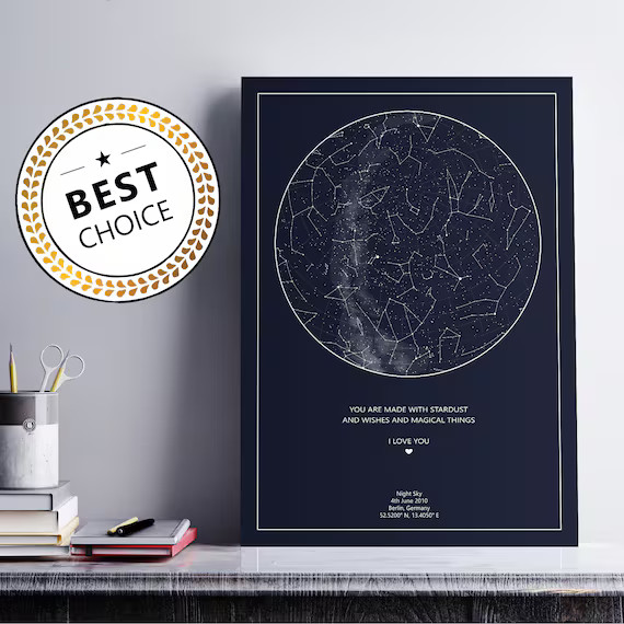 Custom Star Map, Night Sky, Moment, Customizable, Stars, Starry Sky Date, Gift, Present, Unique, ... | Etsy (CAD)