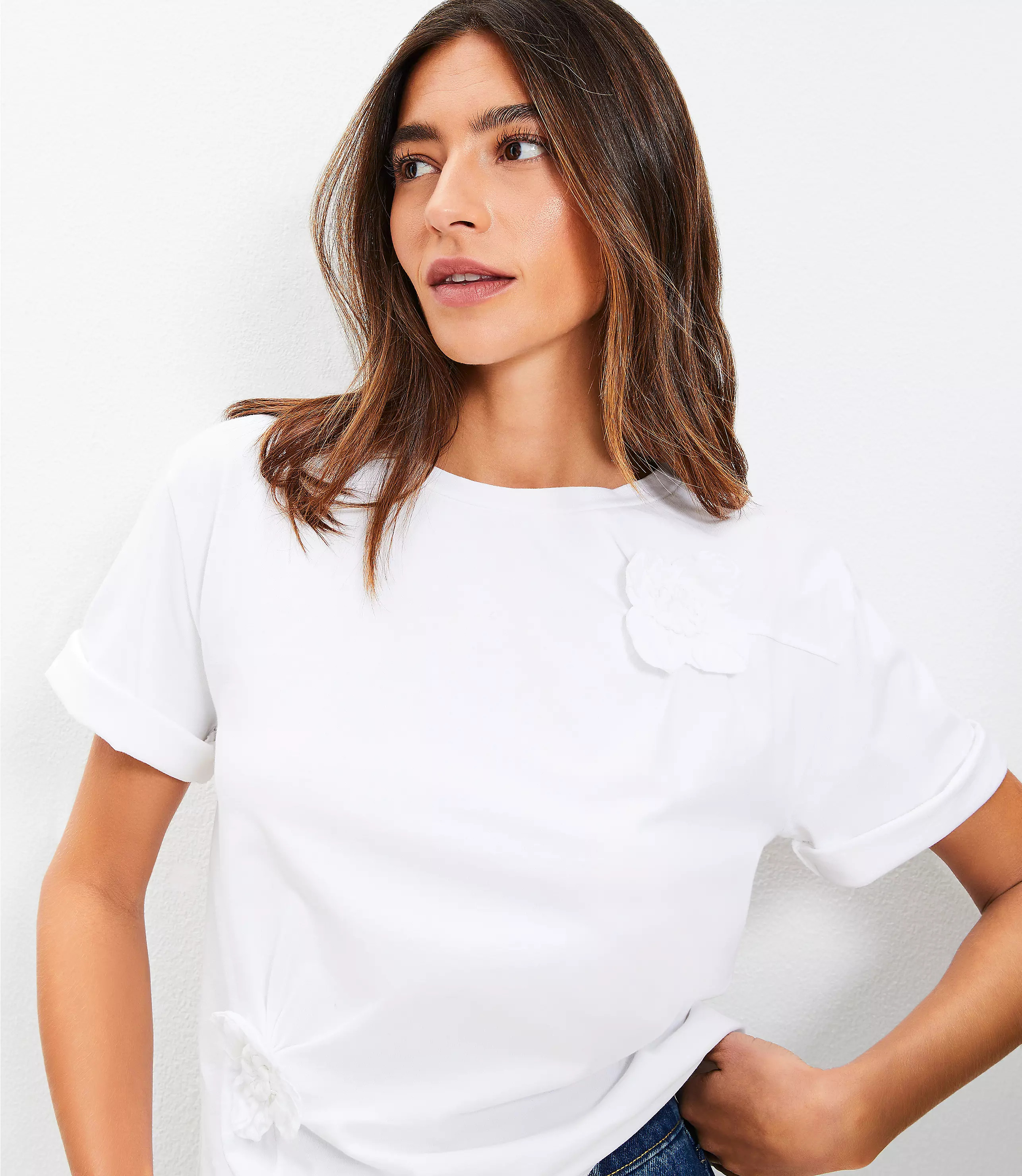 Floral Cinched Tee | LOFT